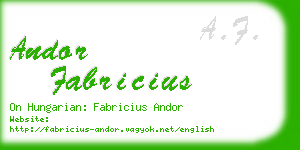andor fabricius business card